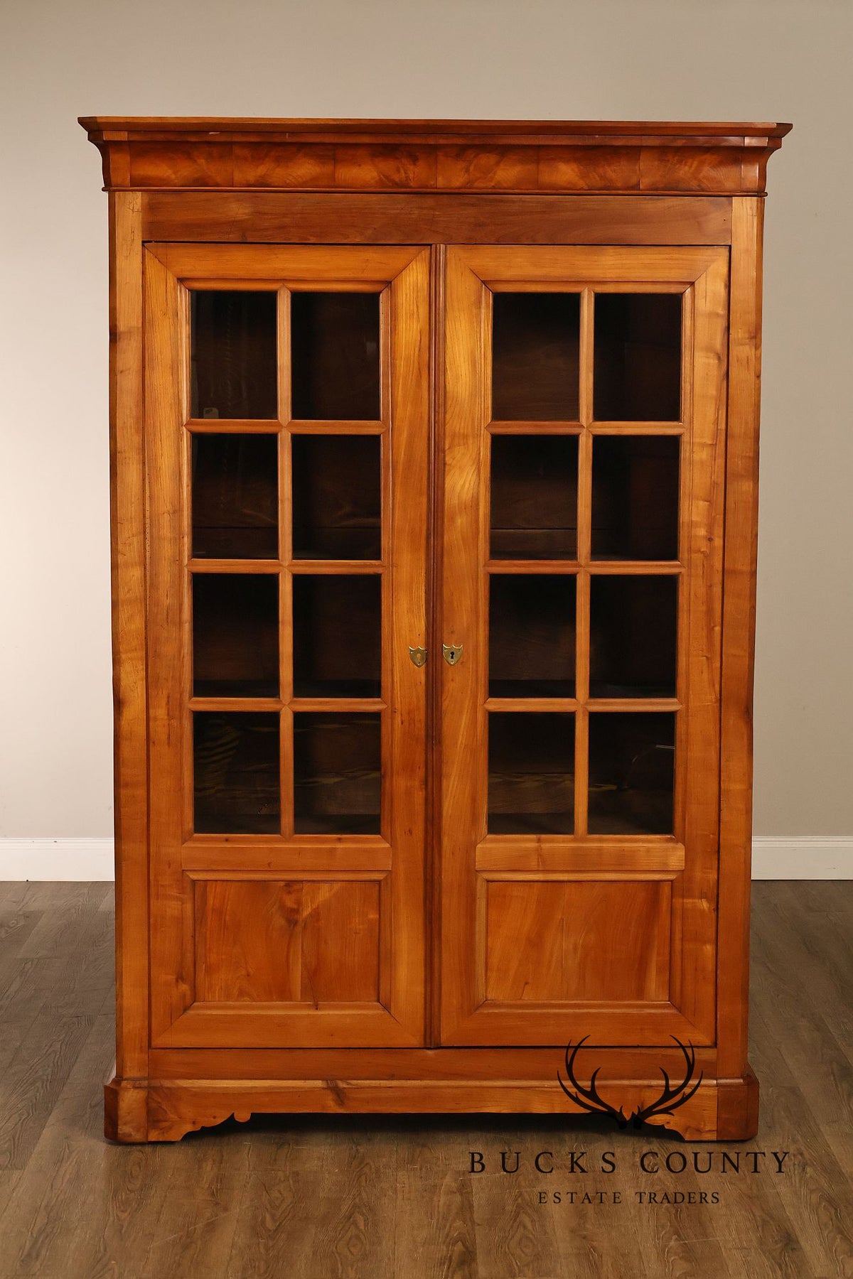 Antique French Louis Philippe Cherry Display Bookcase