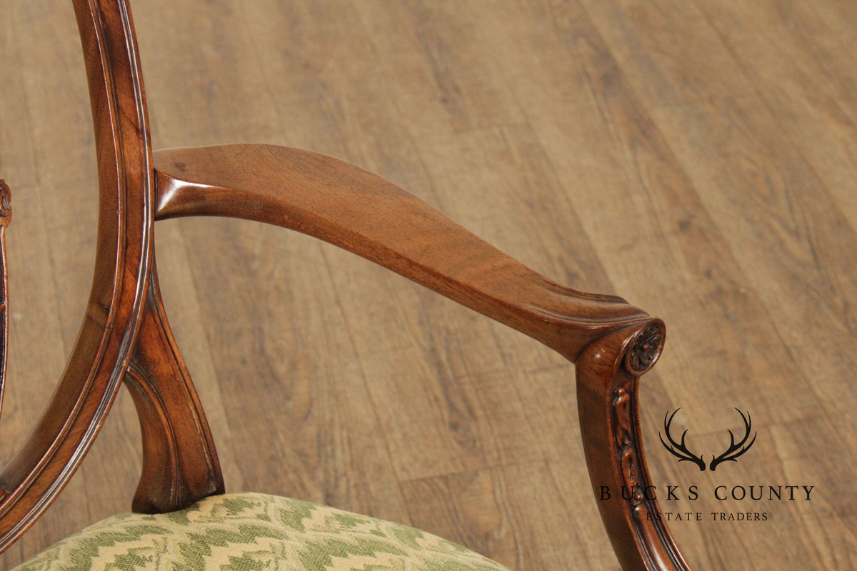 Hepplewhite Style Pair of Mahogany Armchairs