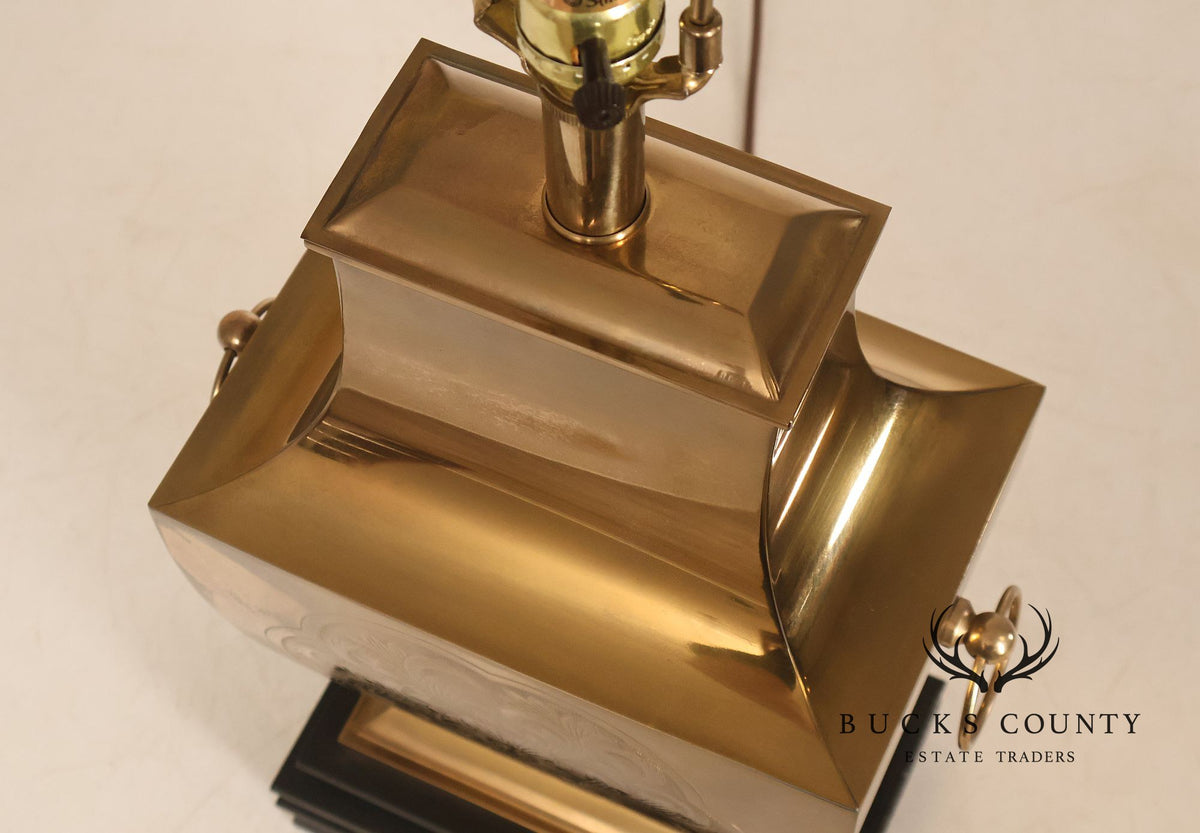 Stiffel Asian Inspired Embossed Metal Table Lamp
