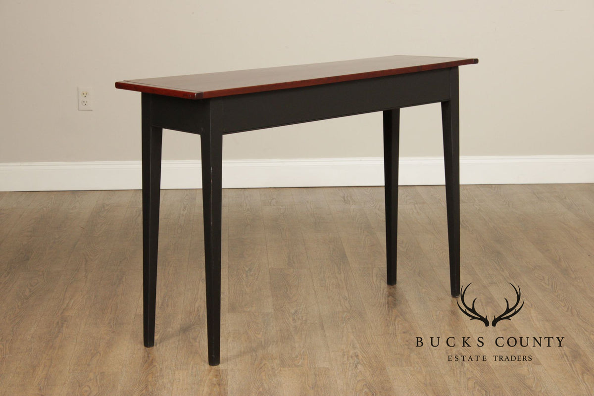 Shaker Style Painted Base Cherry Console Table