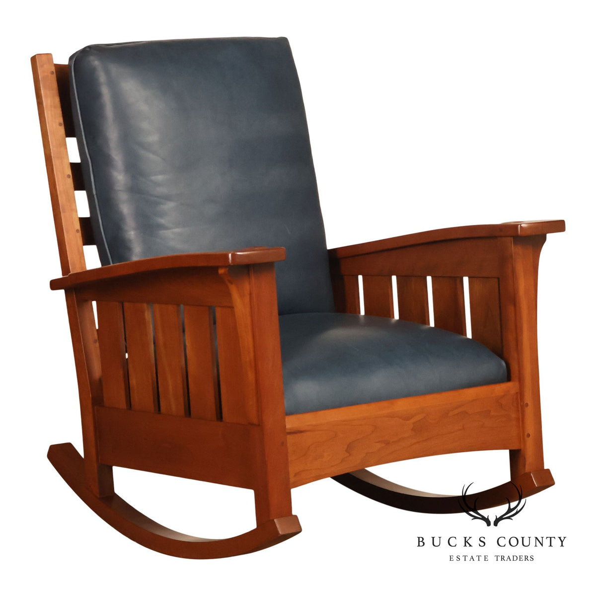 Stickley Mission Collection Cherry and Leather Rocker
