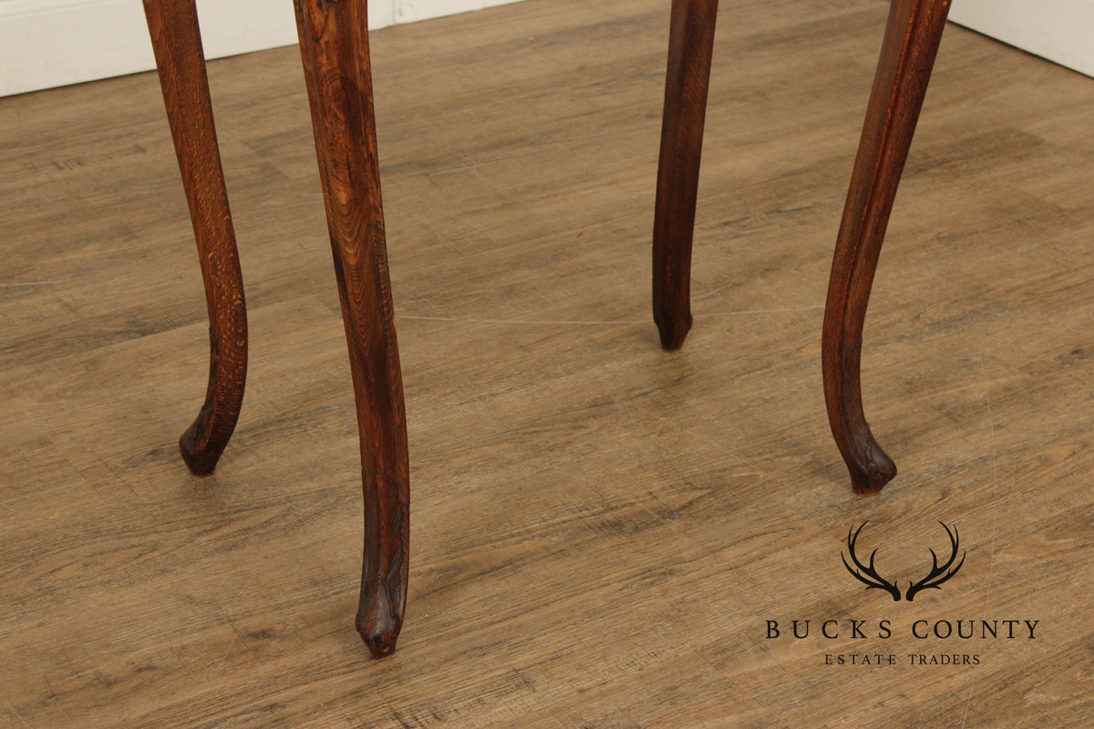 French Louis XV Style Marble Top End Table