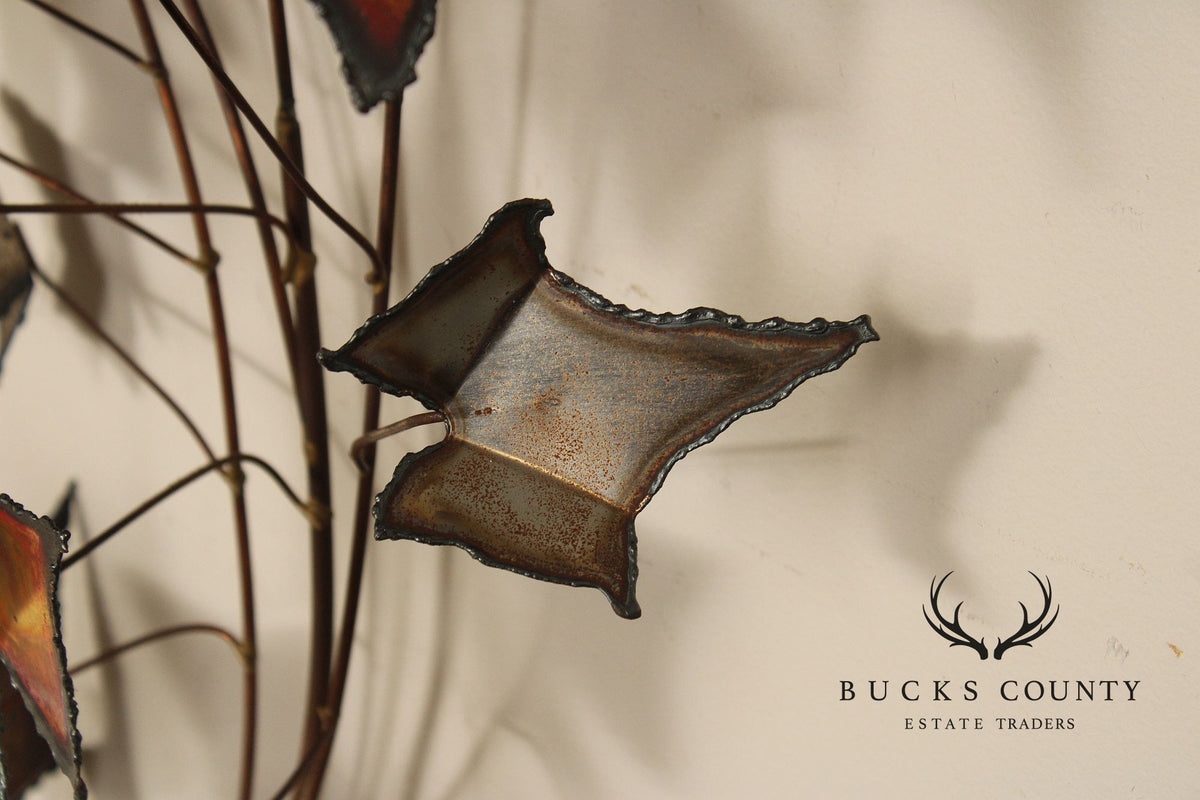 Curtis Jere Brutalist Wall Sculpture, Autumn Leaves