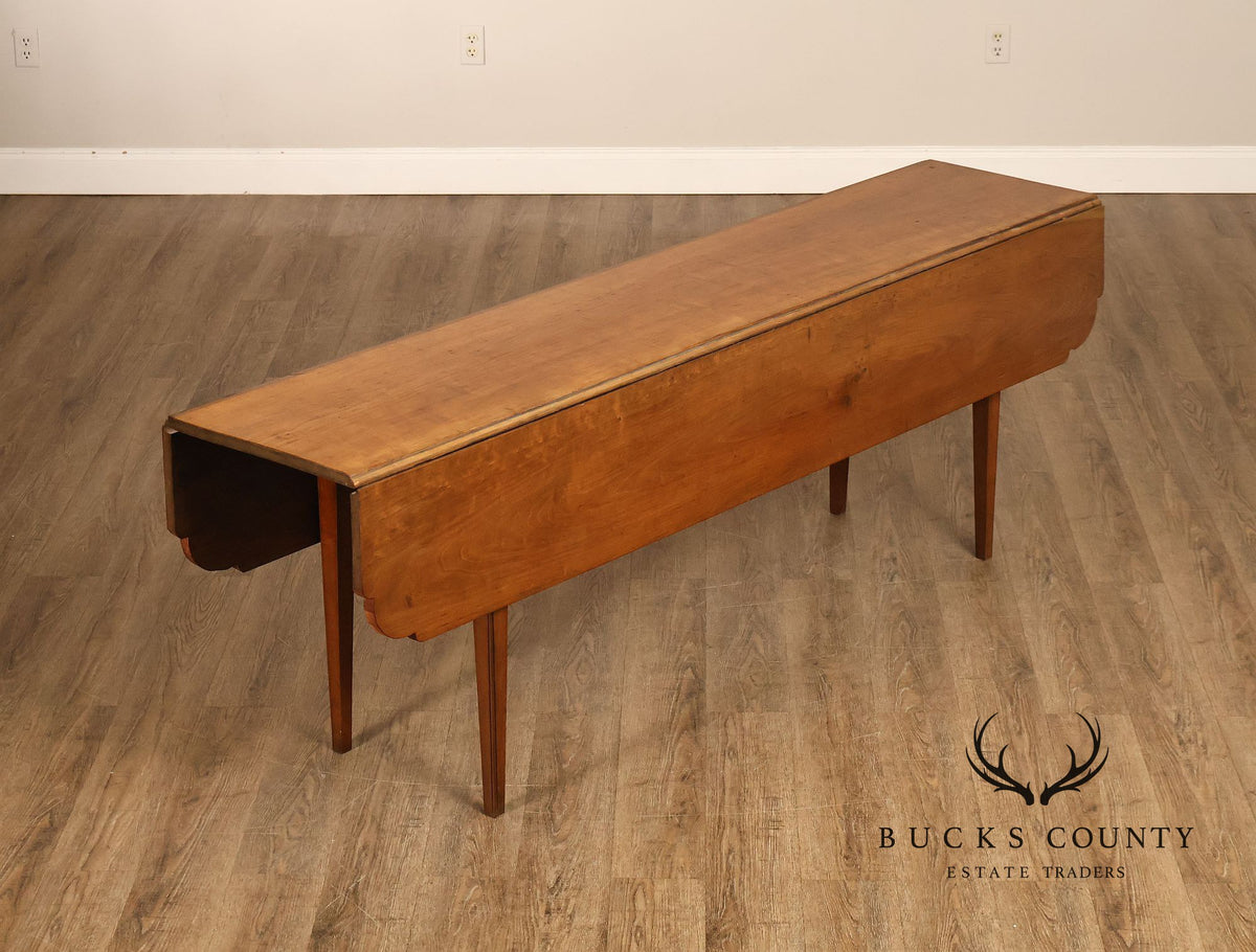 Howard Symolko Early American Style Drop Leaf Harvest Dining Table
