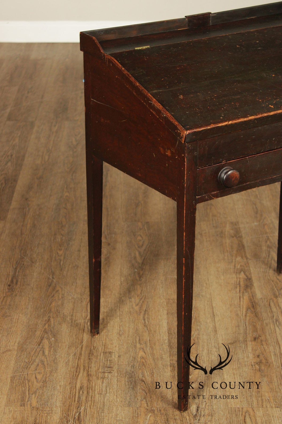 Antique Country Sheraton Slant Front Clerk’s Desk