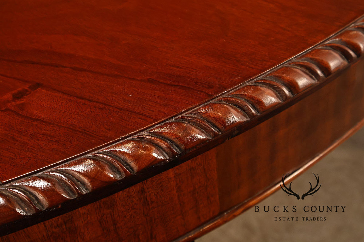 Antique Chippendale Style Mahogany Extendable Oval Dining Table