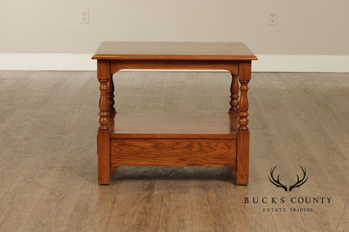 Pennsylvania House Solid Oak Two Tier End Table With Drawer