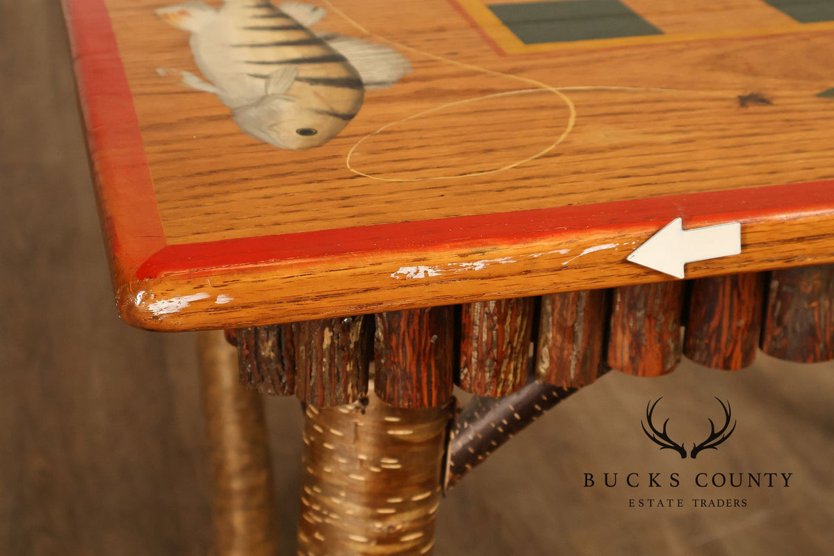 Appalachian Rustic Furnishing Trout and Perch Game Table