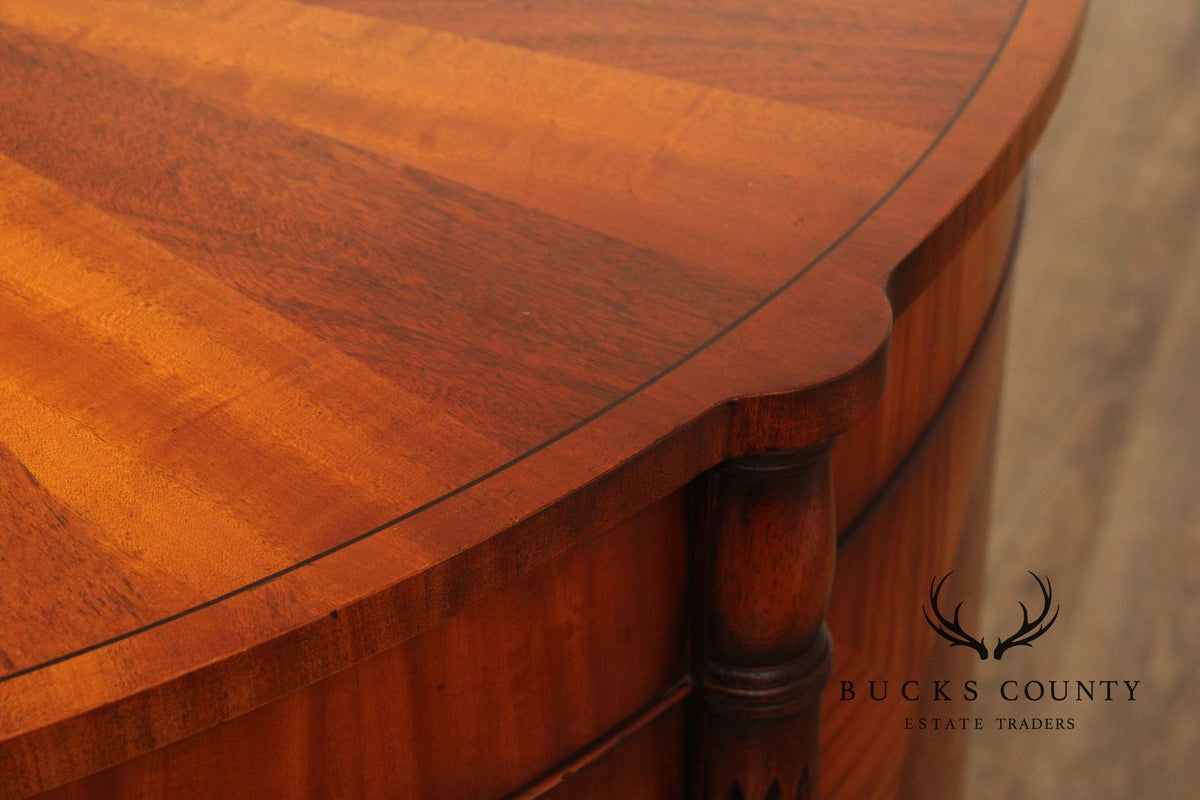 Georgian Style Demilune Cabinet With Starburst Inlay