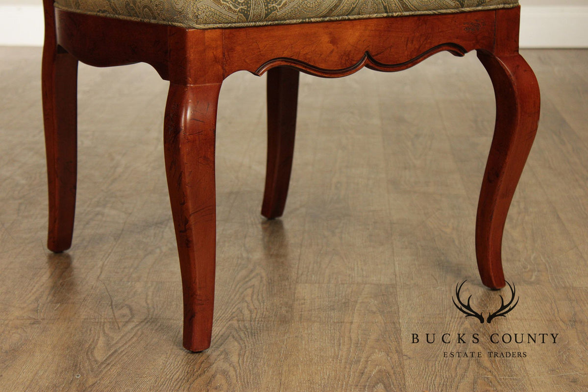 Hickory White Italian Provincial Set Of Eight Upholstered Dining Chairs