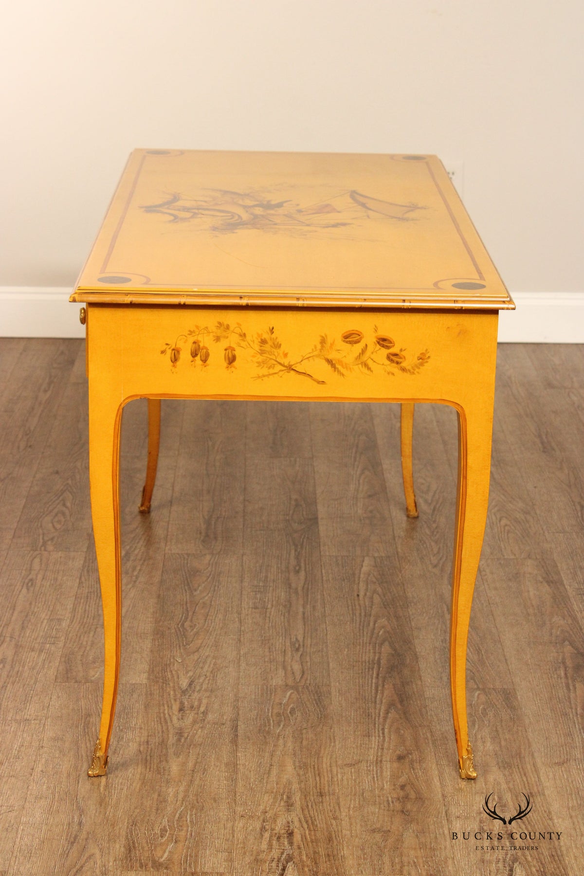 Chinoiserie Painted Three-Drawer Writing Desk
