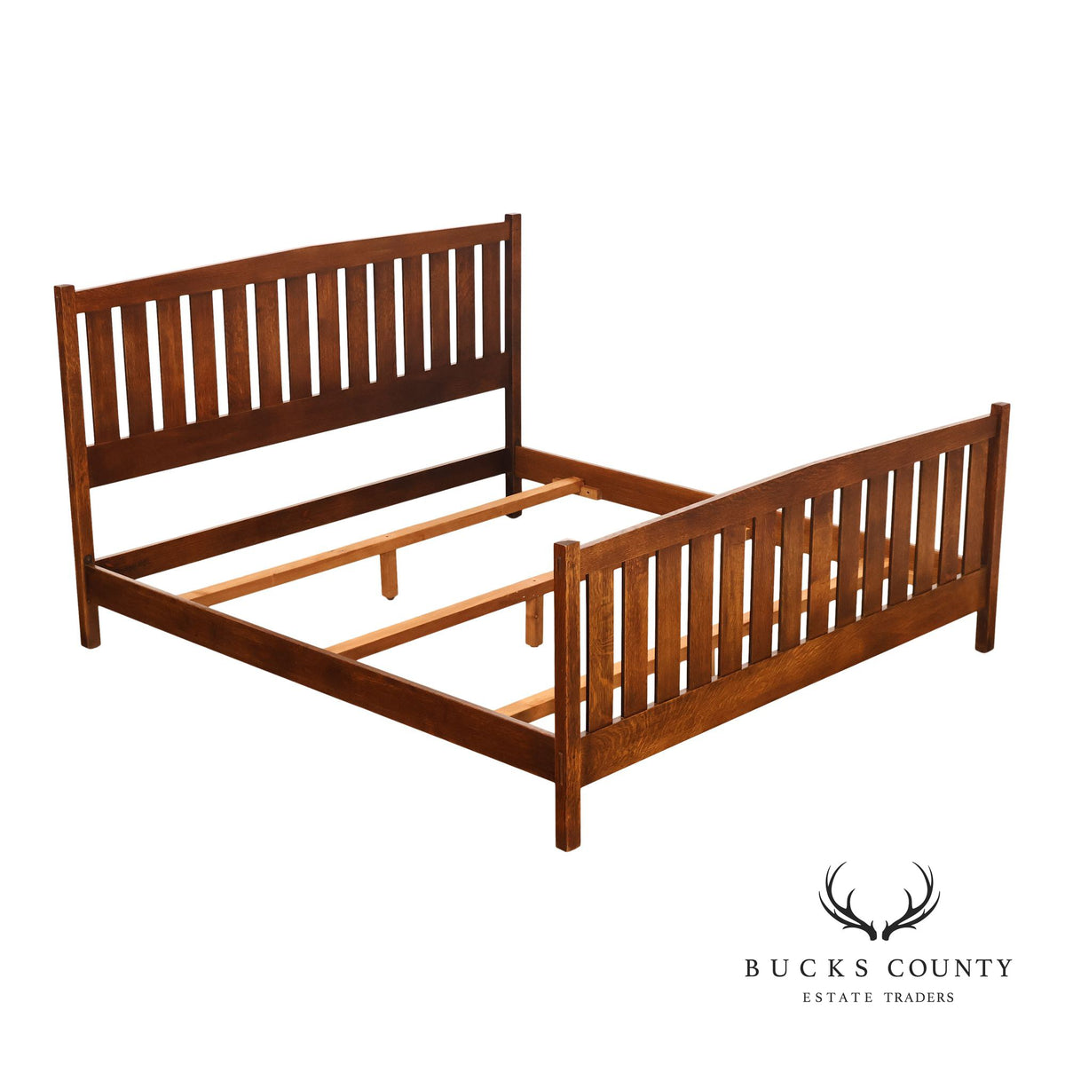 Stickley Mission Collection King Size Oak Slat Bed