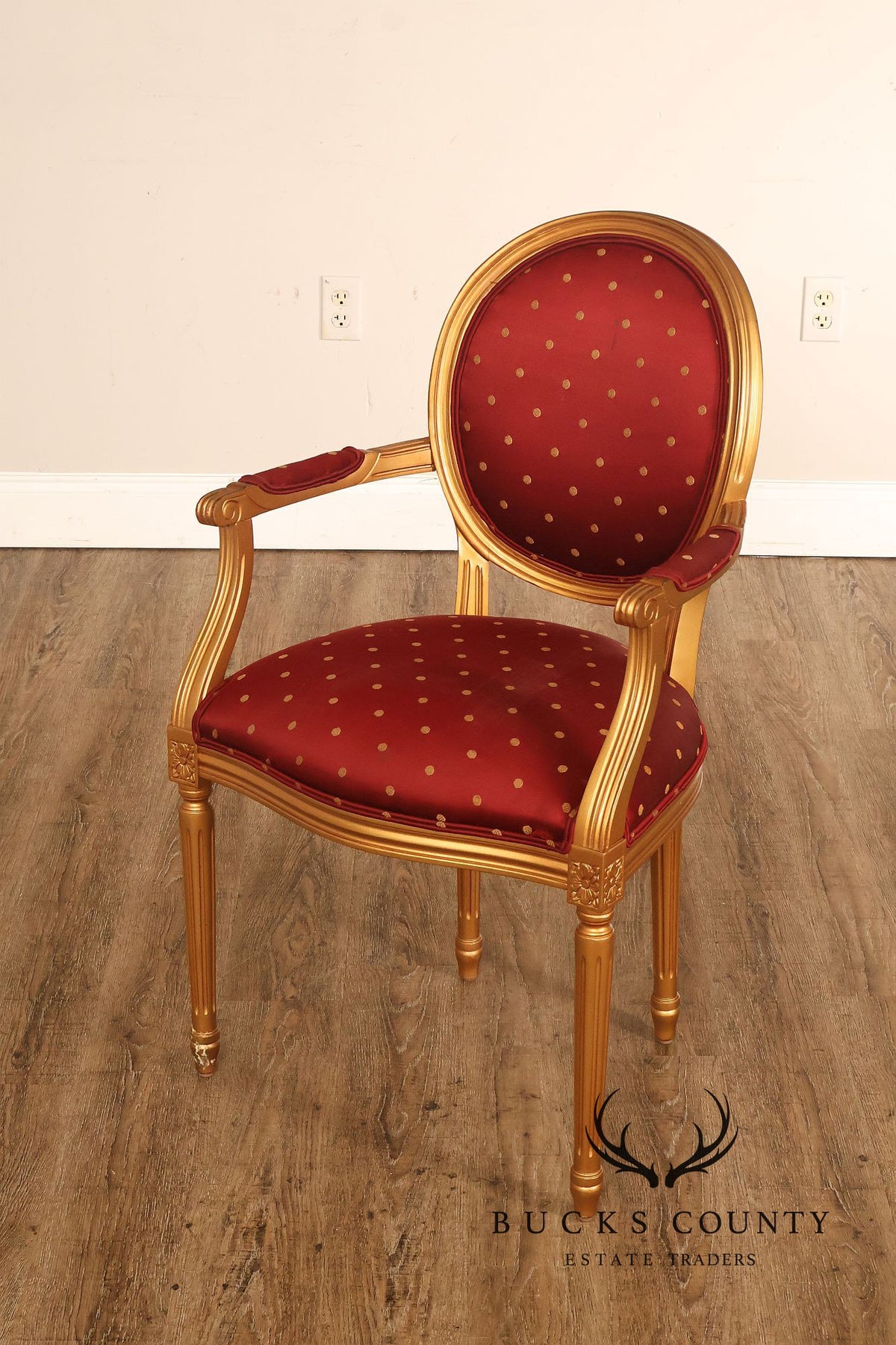 Ethan Allen French Louis XVI Style Giltwood Desk Chair