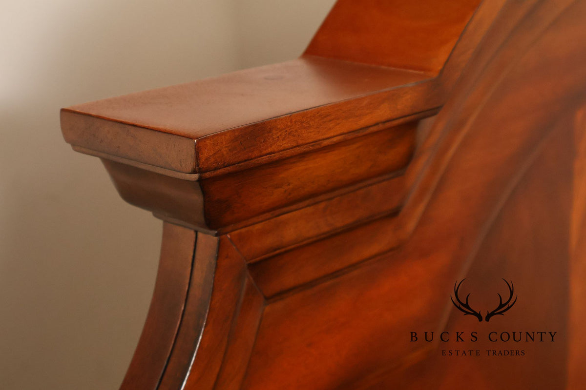King Size Mahogany Flame Veneer Carved Bed Frame