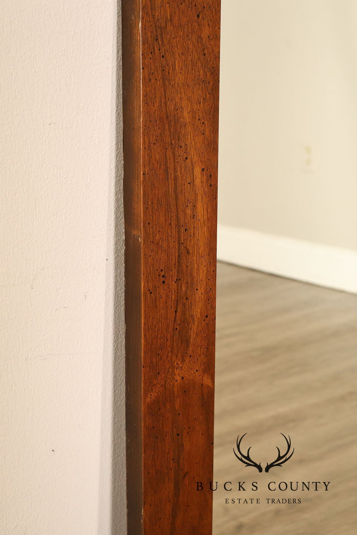 Lane Mid-Century Modern Brutalist Walnut Geometric Wall Mirror