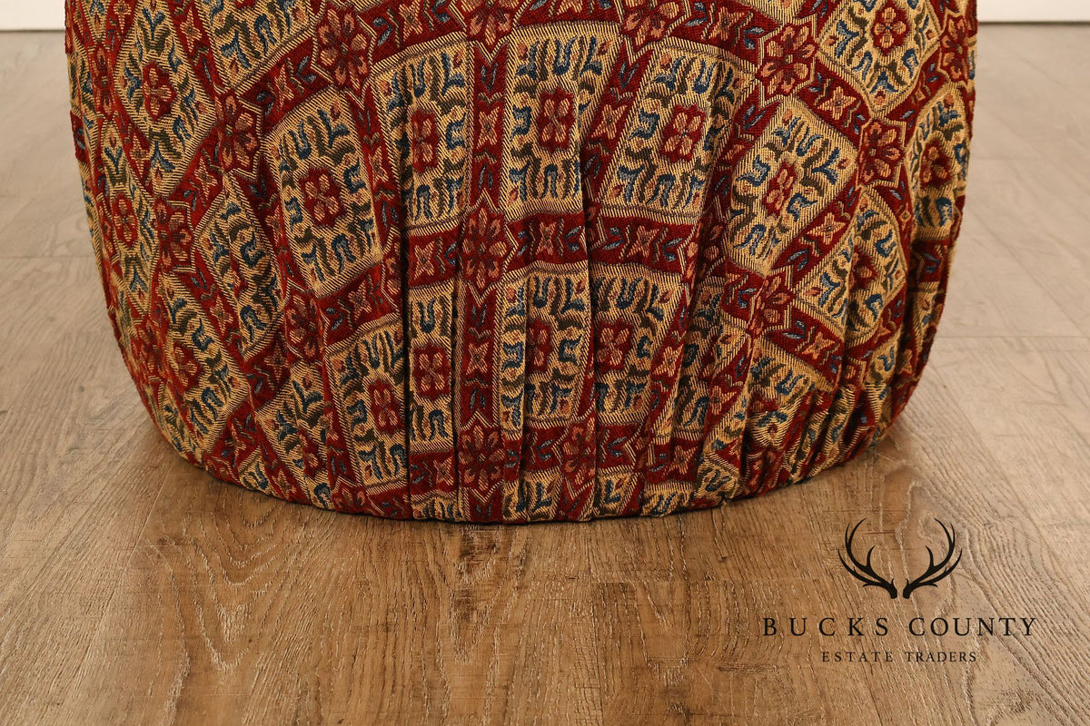 Moroccan Style Upholstered Pouf Ottoman