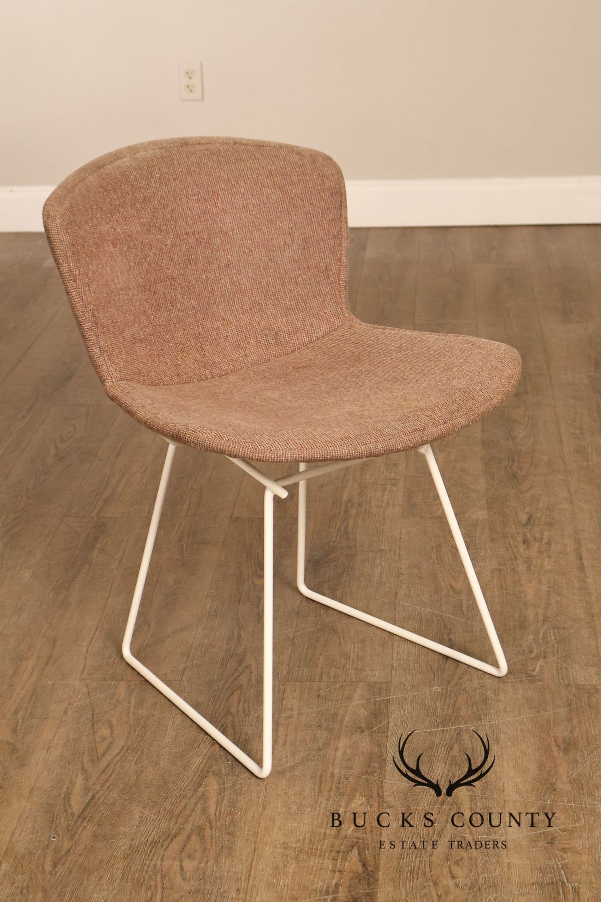 Harry Bertoia For Knoll Pair Of Wire Dining Side Chairs With Full Cushions