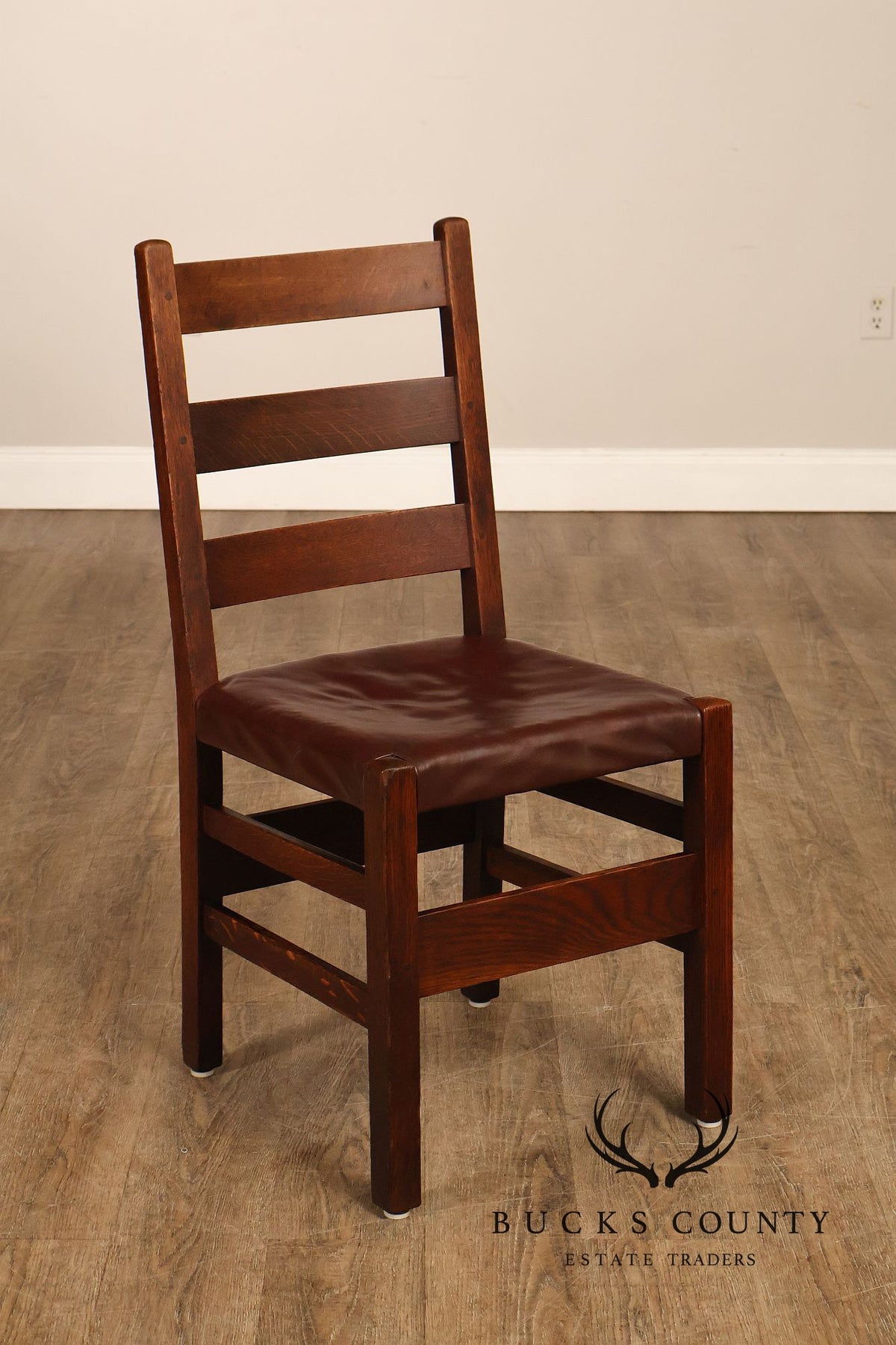 Antique Gustav Stickley No. 306 1/2 Oak Dining Chairs Set Of Seven