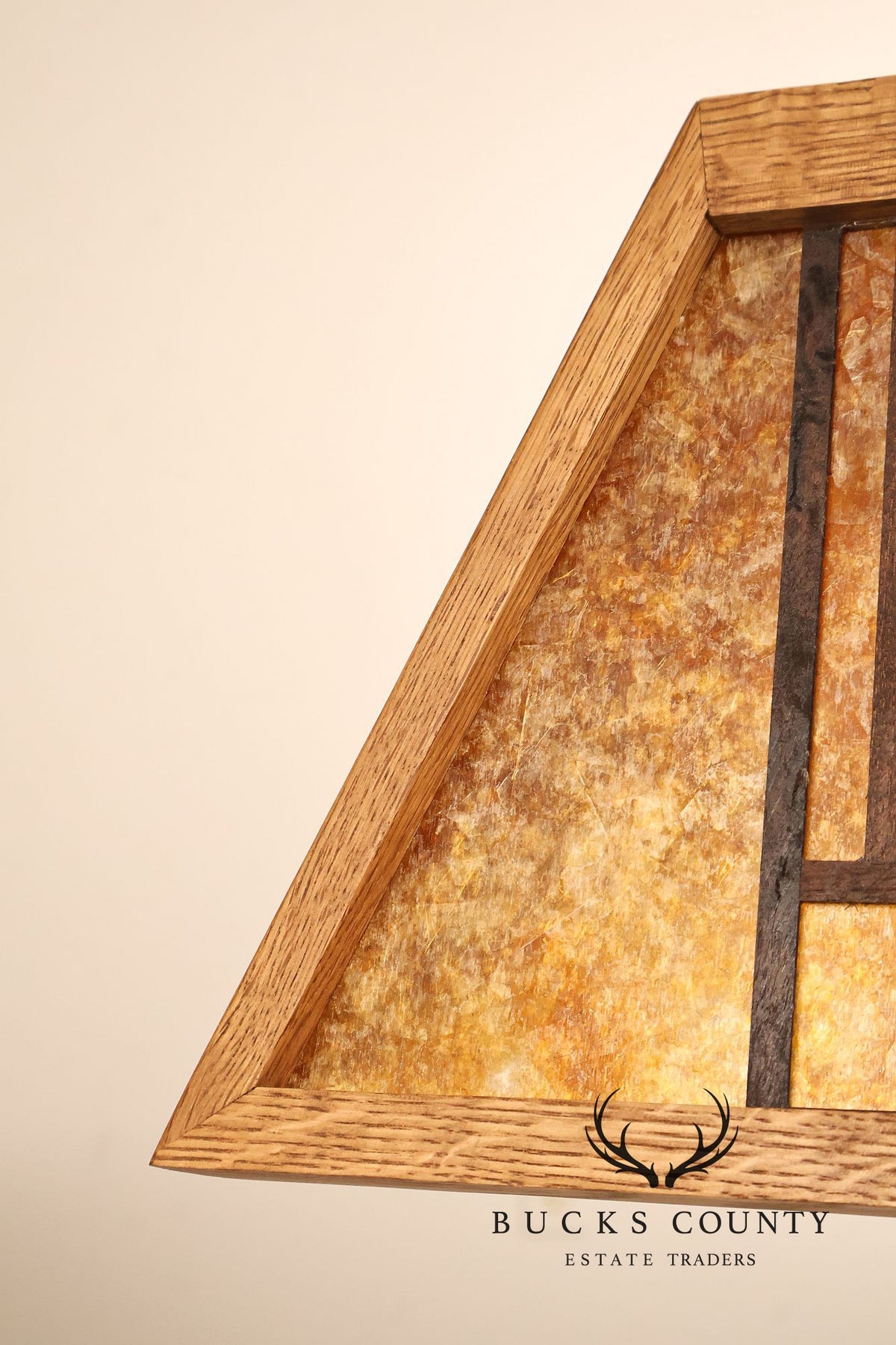 Mission Accomplished Arts And Crafts Style Oak and Mica Desk Lamp