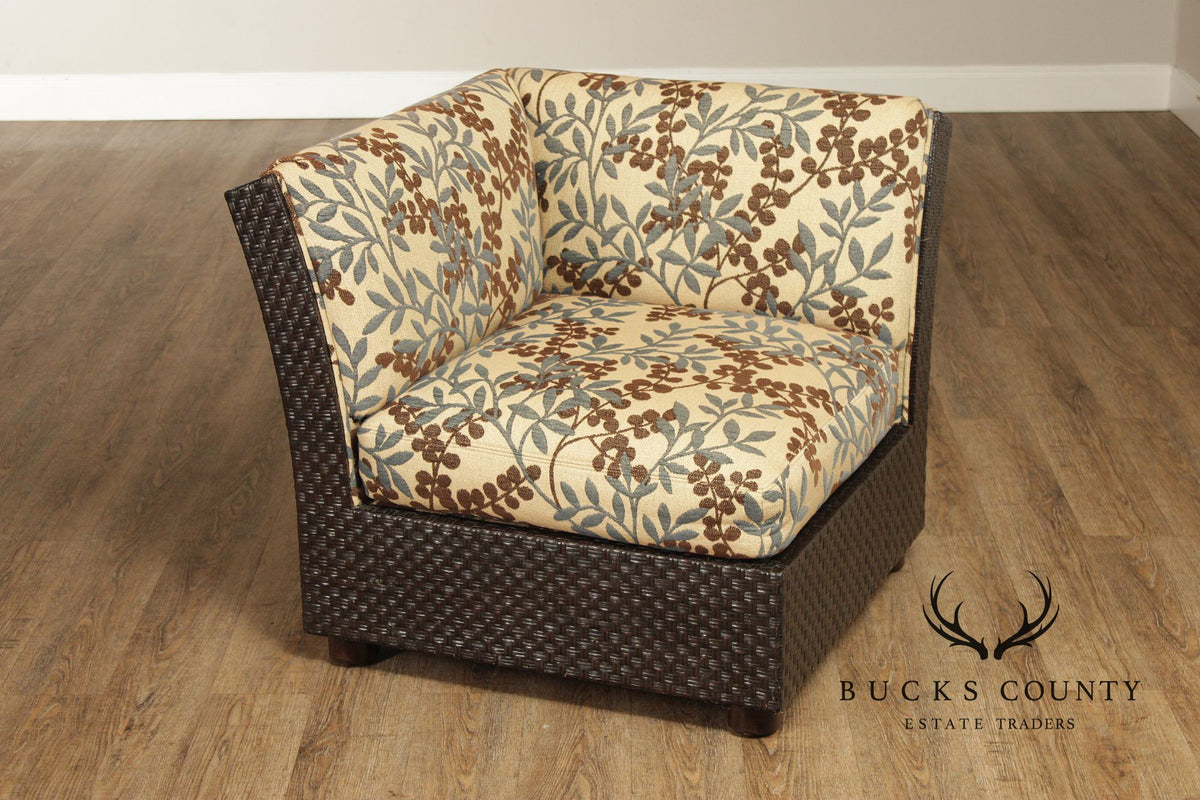 Orlando Diaz-Azcuy For McGuire Cambay Woven Wicker4 Part Sectional Sofa