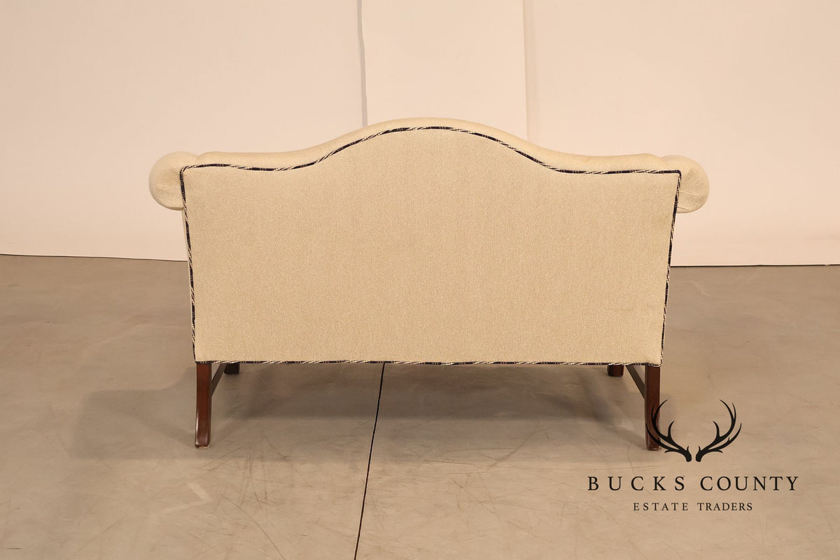 Ethan Allen Vintage Chippendale Style Upholstered Loveseat