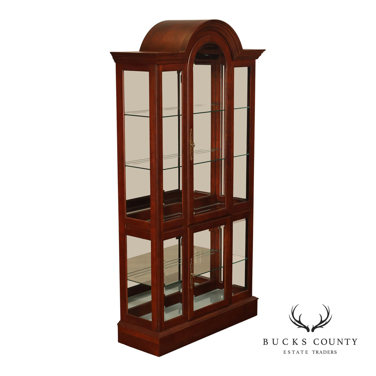 Pennsylvania House Traditional Cherry Lighted Glass Curio Display Cabinet