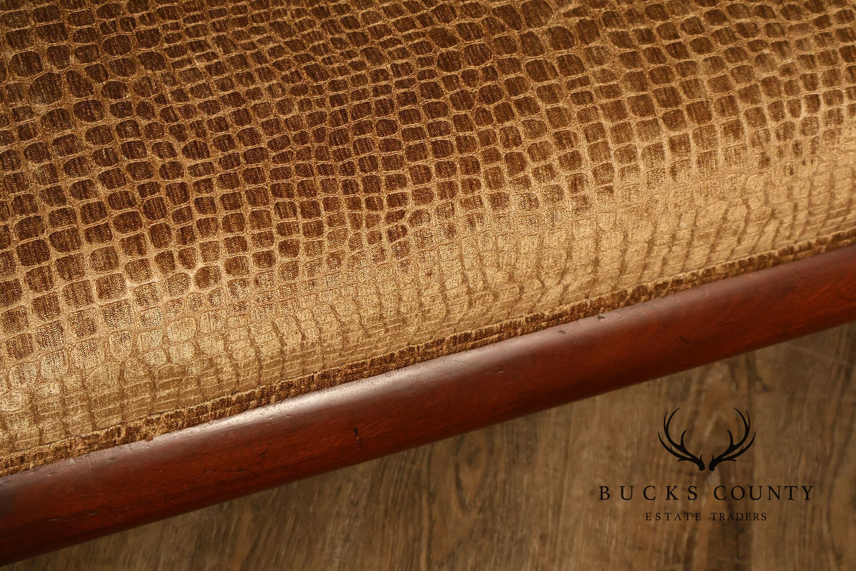 Antique American Classical Empire Style Mahogany Upholstered Sofa