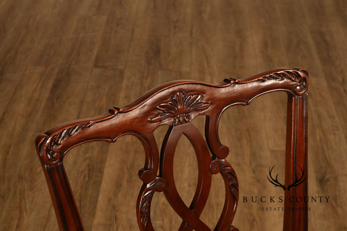Kindel Chippendale Style Set of Six Mahogany Dining Chairs