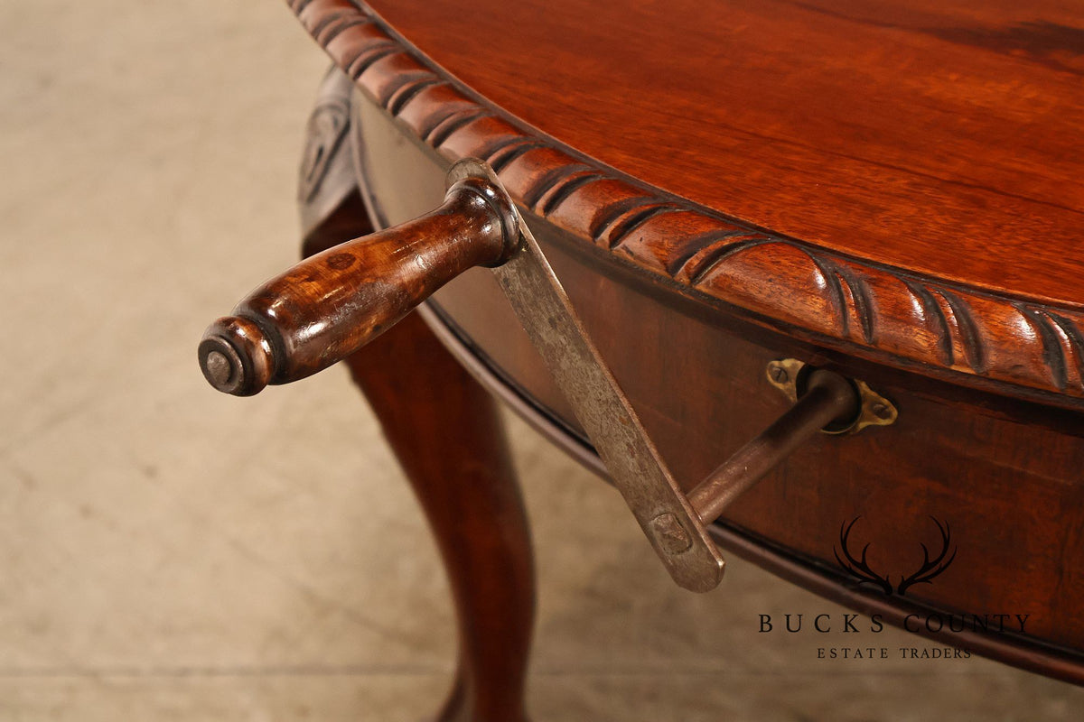 Antique Chippendale Style Mahogany Extendable Oval Dining Table
