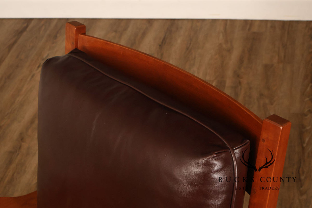 Stickley Mission Collection Cherry and Leather Rocker