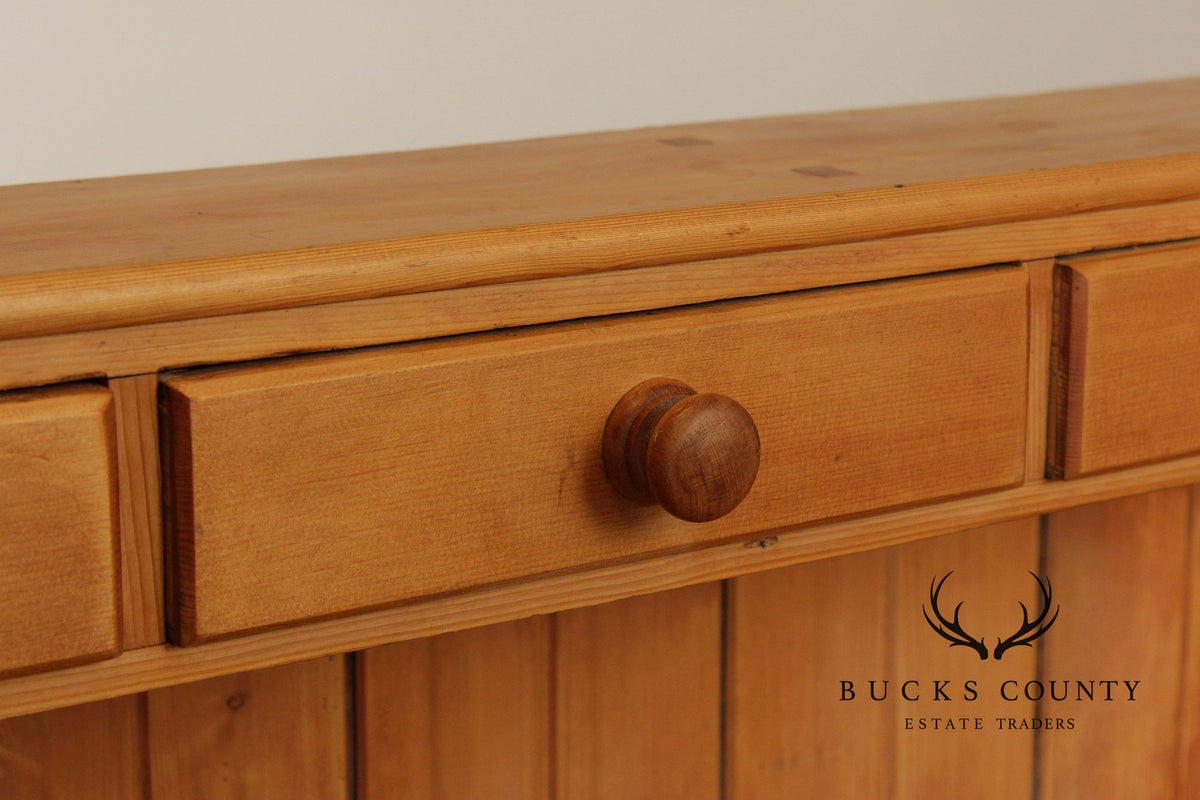 English Pine Step Back Hutch Dry Sink Cabinet