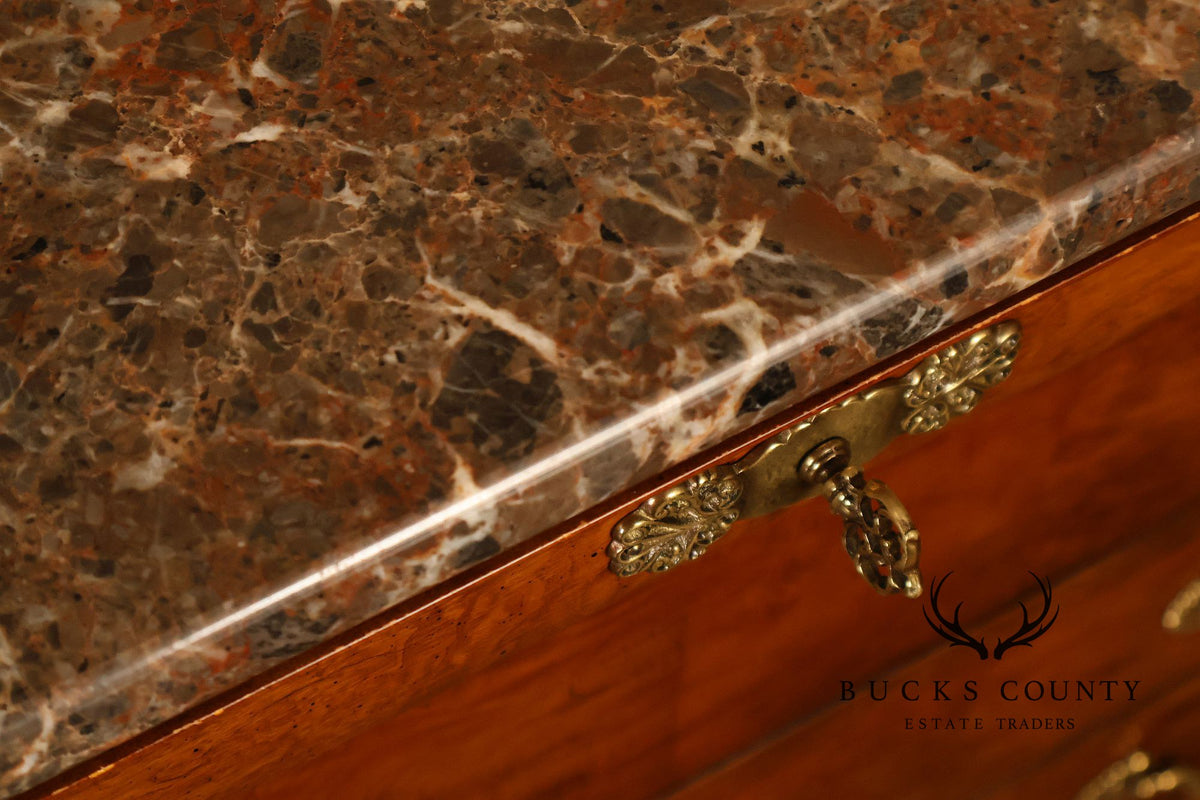 Henredon 'Charles X' Pair of Marble Top Chests