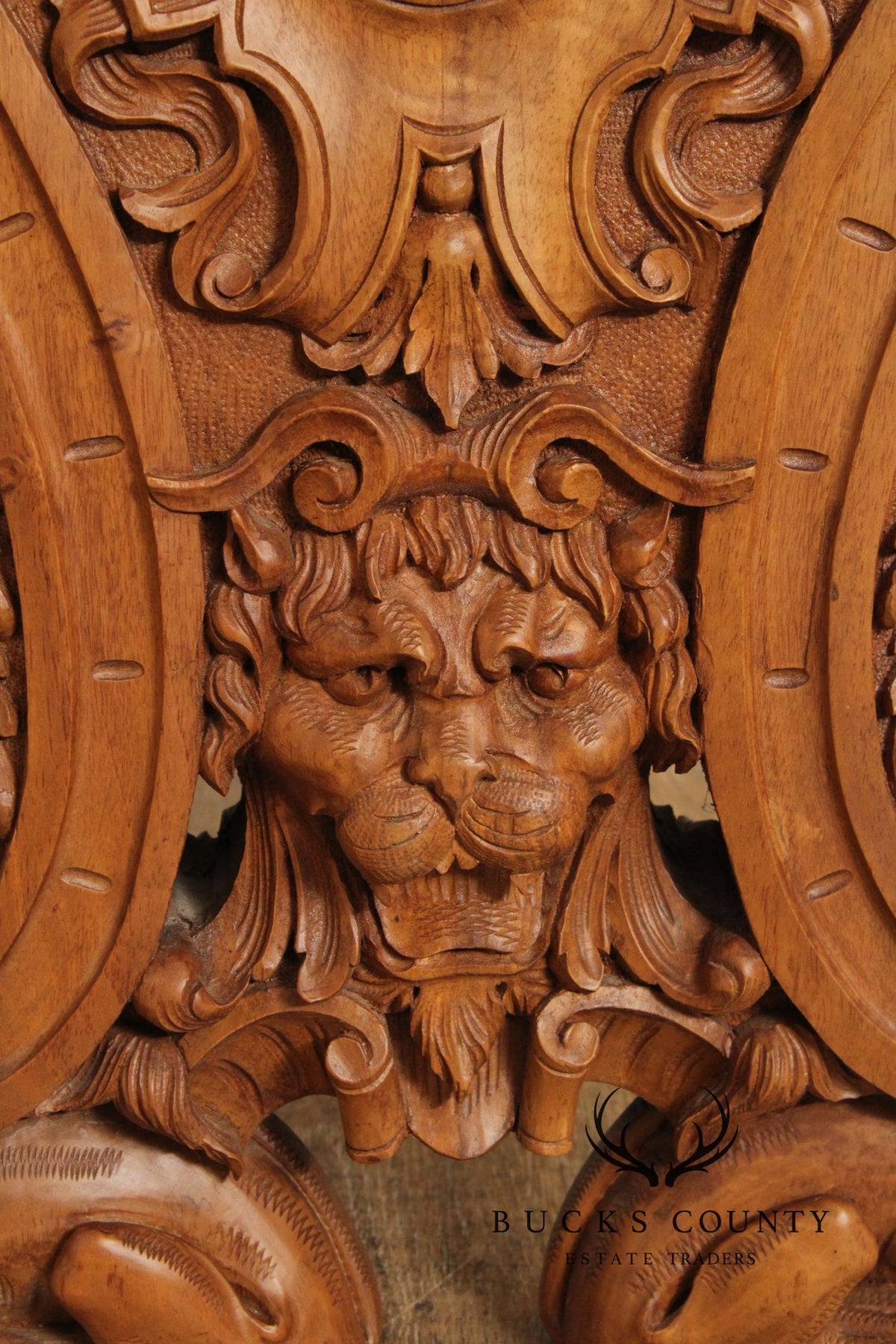 Antique Italian Renaissance Revival Carved Walnut Library Table