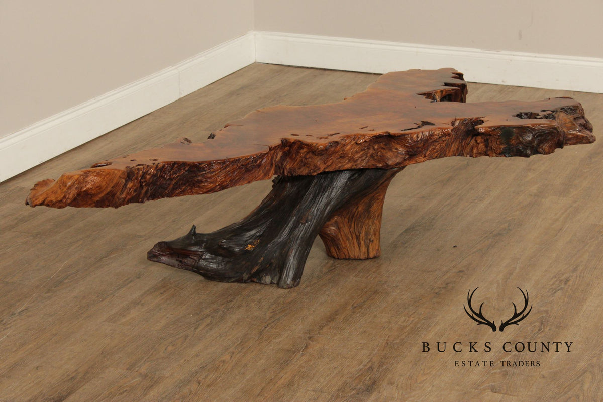 MID CENTURY MODERN LIVE EDGE DRIFTWOOD COFFEE TABLE