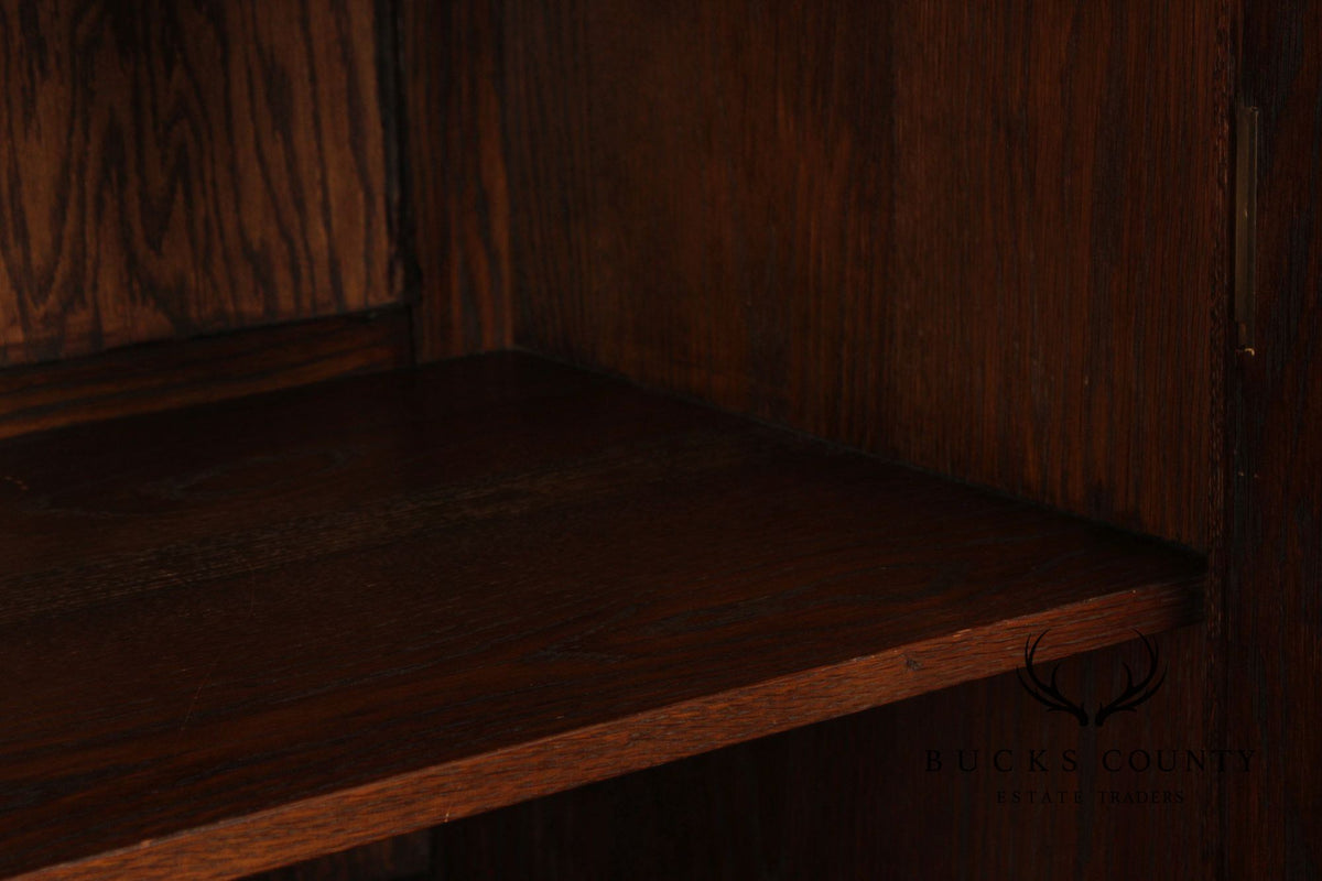 Antique Mission Oak Two Door Bookcase