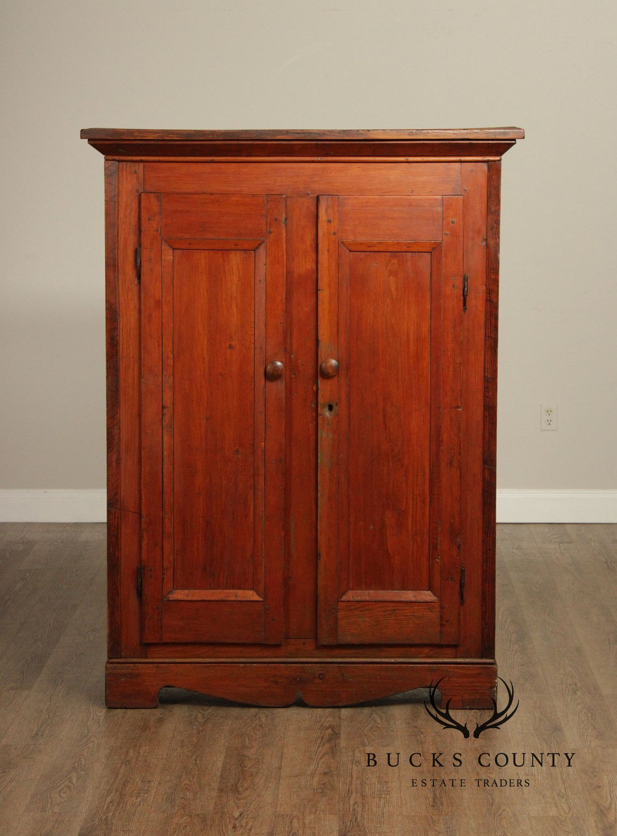 Antique Softwood Two-Door Pantry Cupboard