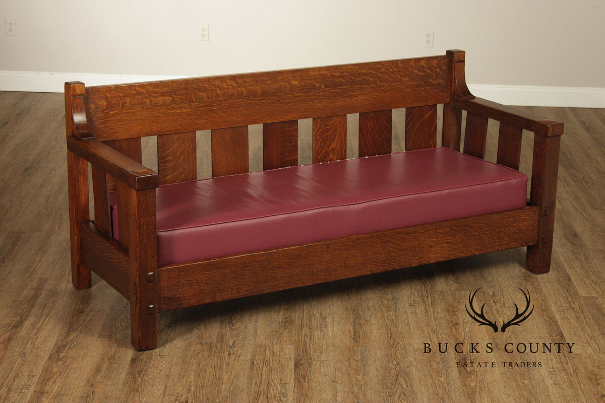 Lifetime Furniture Antique Mission Oak Sofa Settle