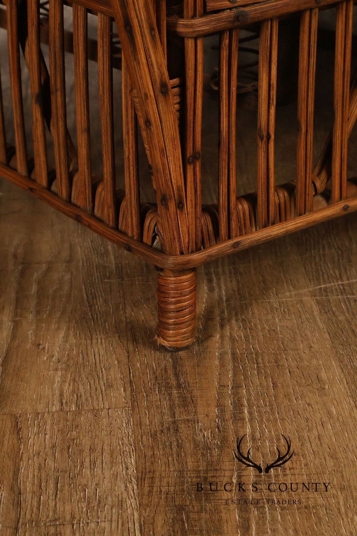 Antique Split Reed Rattan Sofa