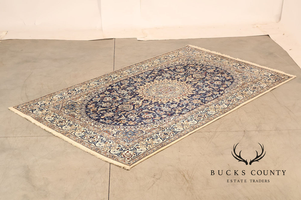 Handwoven Wool Curvilinear Medallion 6.4' x 10.75' Rug