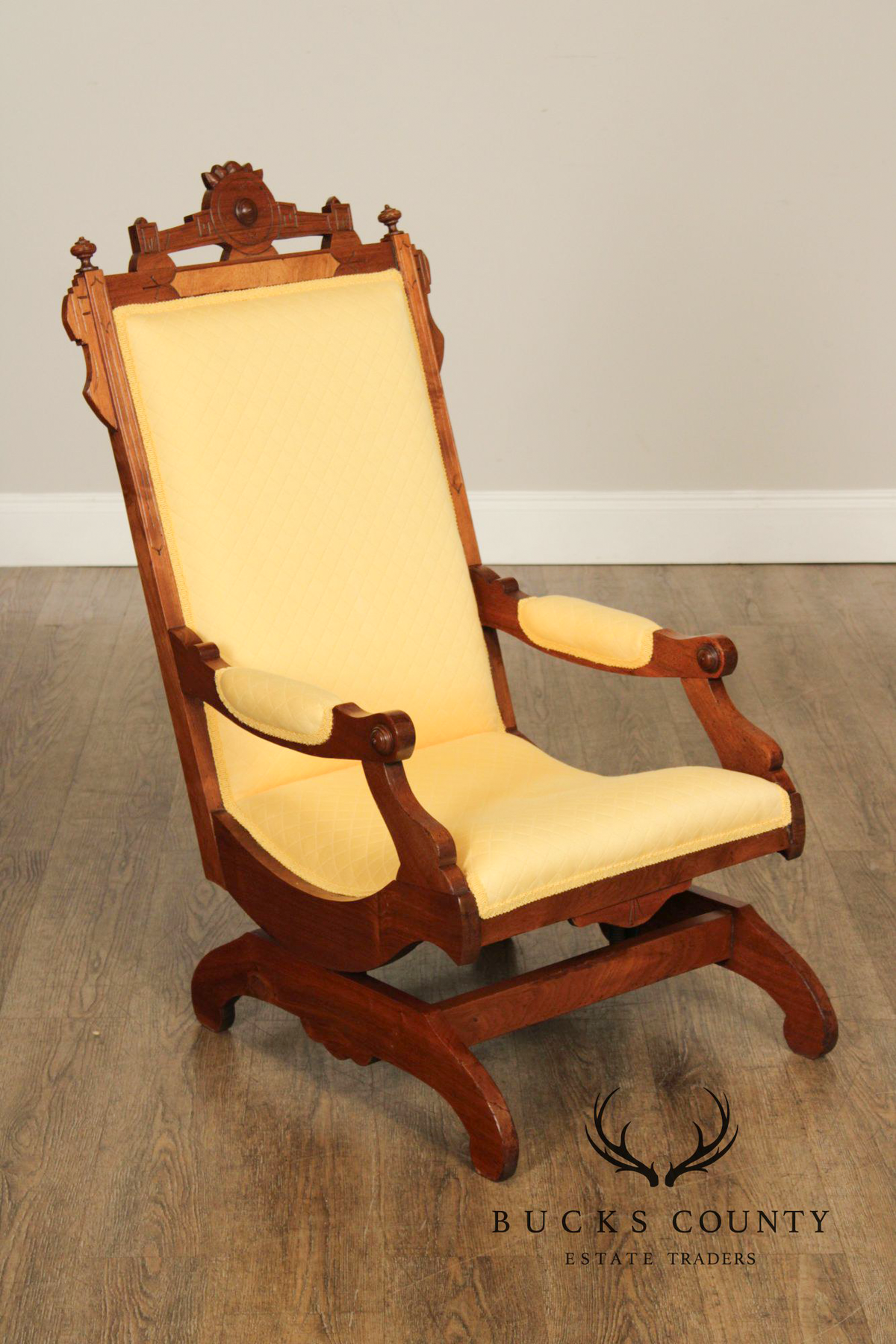 Antique Victorian Walnut Platform Rocker