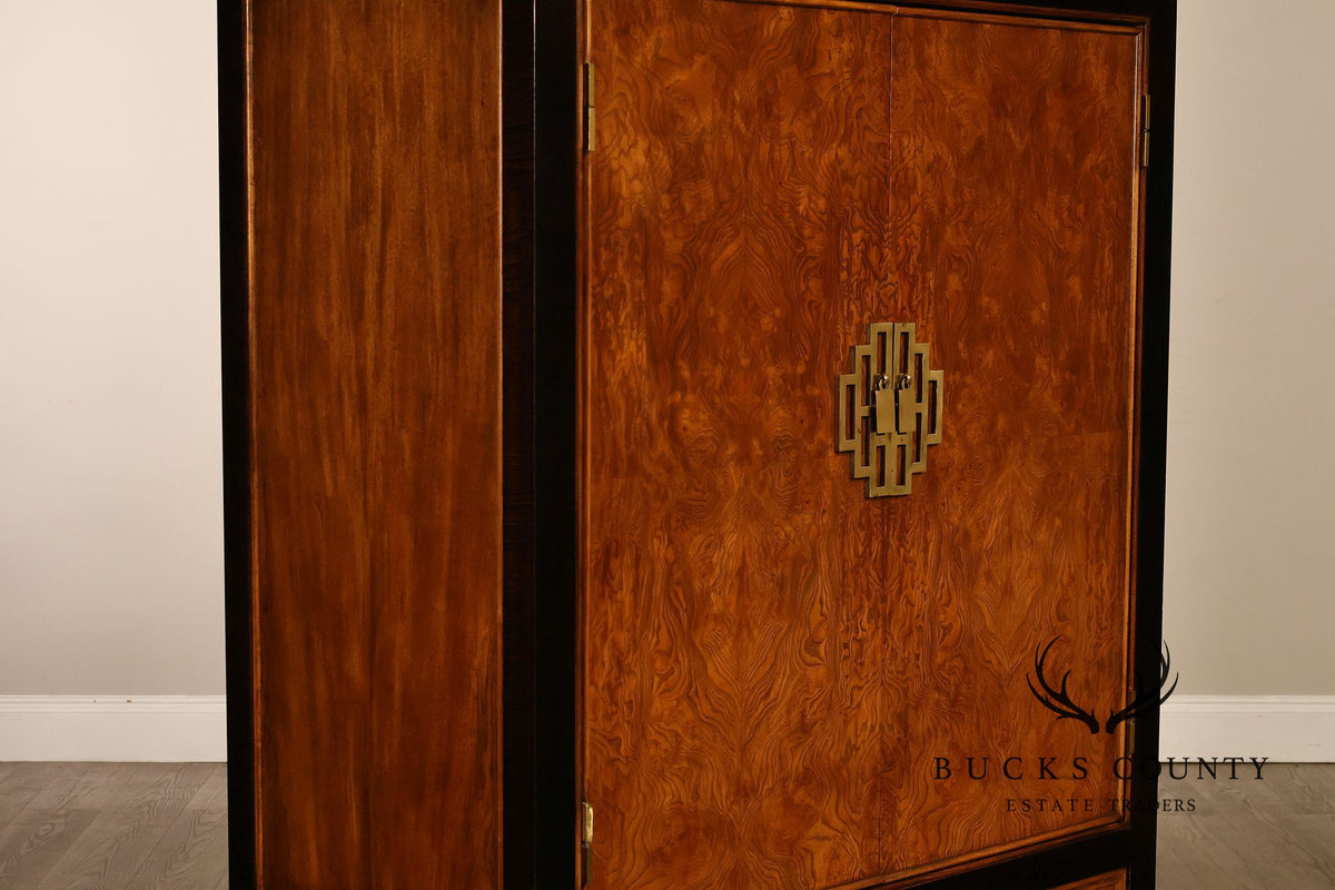 Century Chin Hua Furniture Asian Style Burl Wood Cabinet Armoire