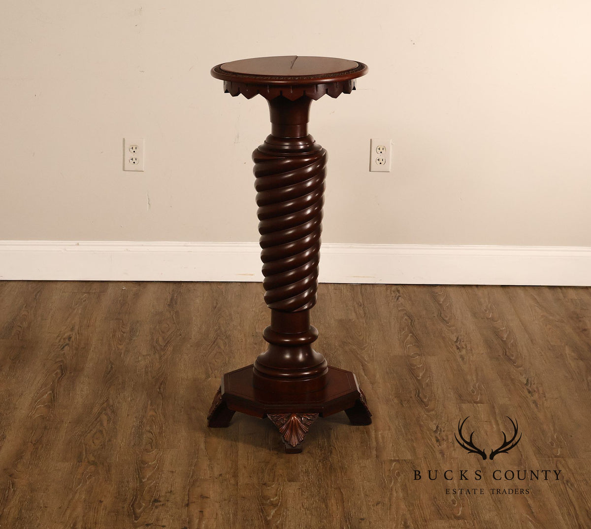 Baroque Revival Style Mahogany Carved Pedestal Stand