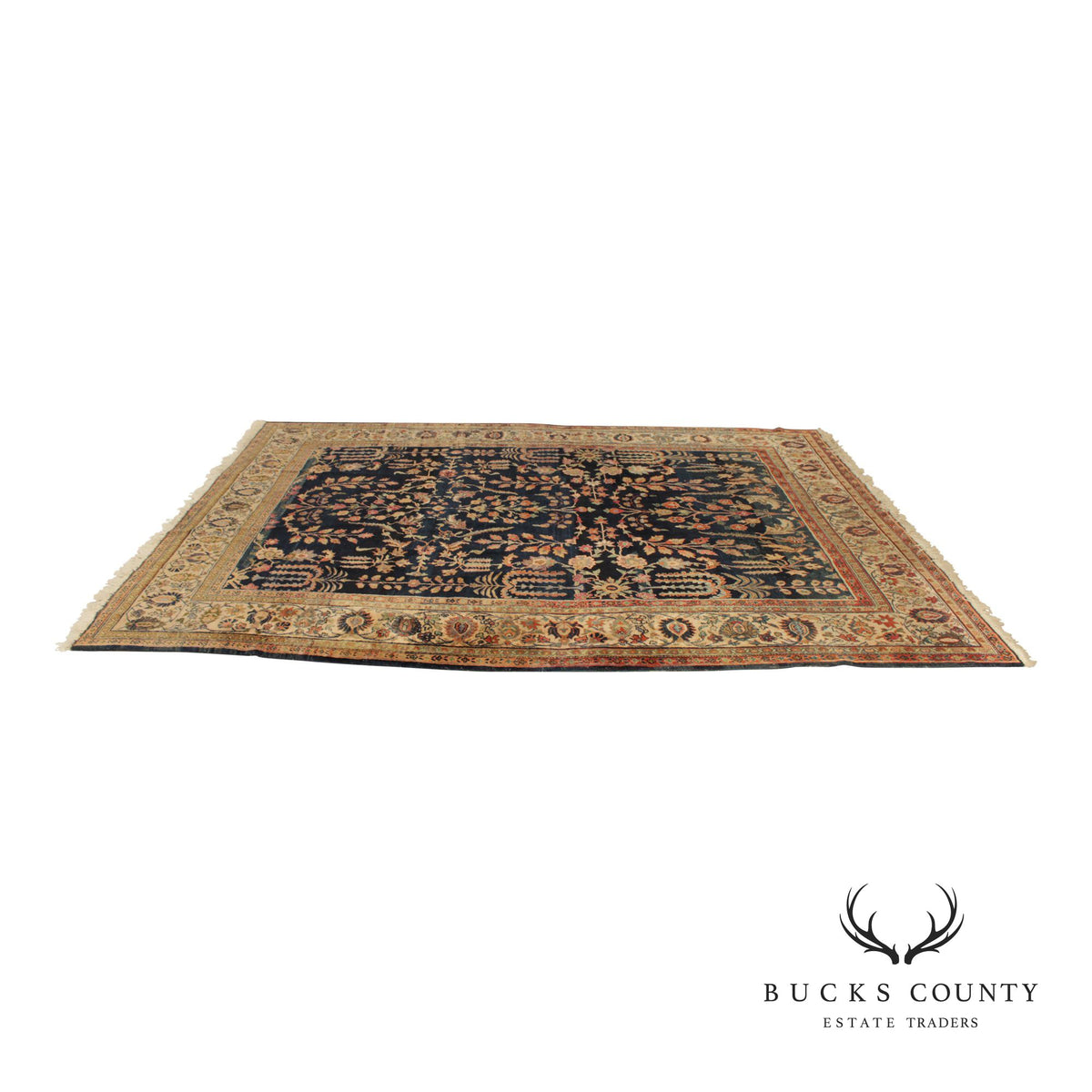 Antique Persian Bidjar Wool Area Rug 8' x 10'