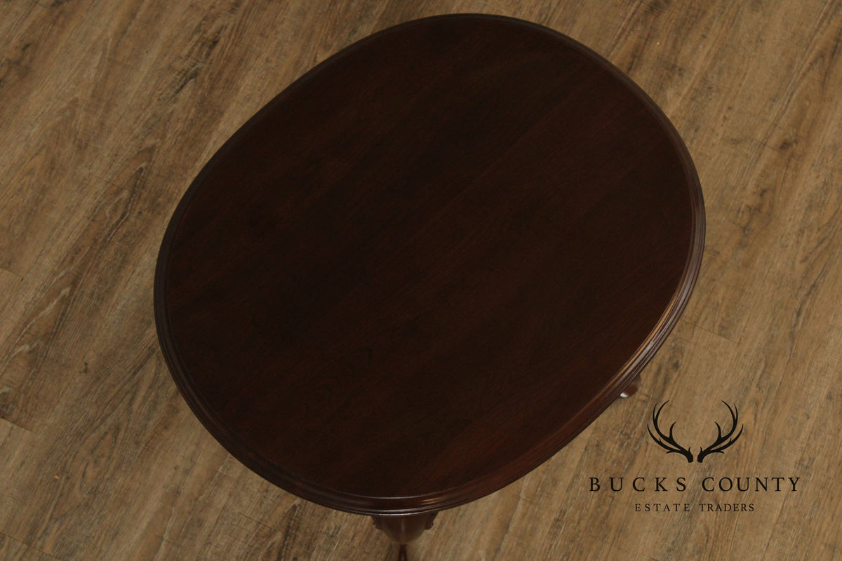 Ethan Allen 'Georgian Court' Queen Anne Style Carved Cherry End Table