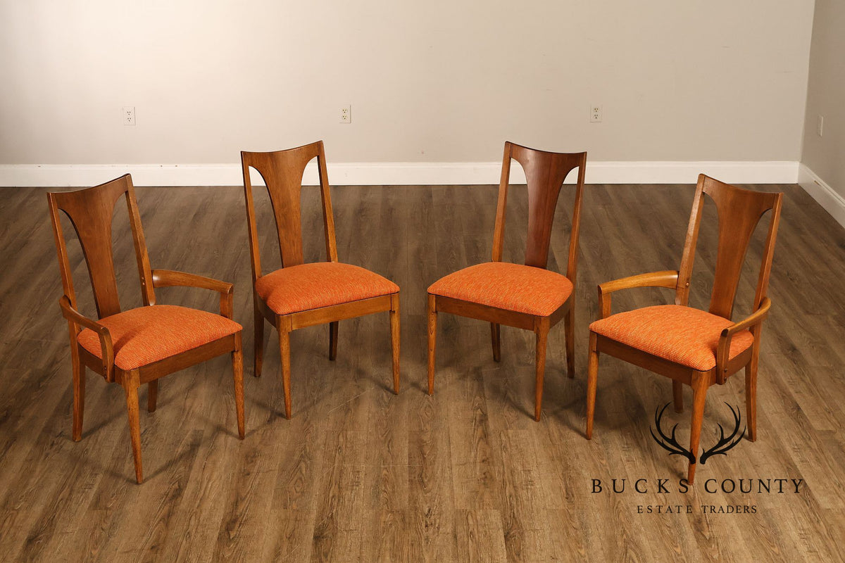 Broyhill 'Brasilia' Mid Century Modern Set of Four Walnut Dining Chairs
