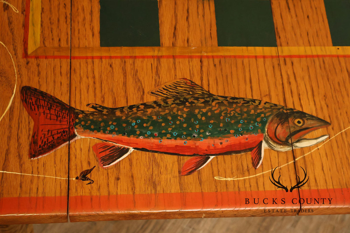 Appalachian Rustic Furnishing Trout and Perch Game Table