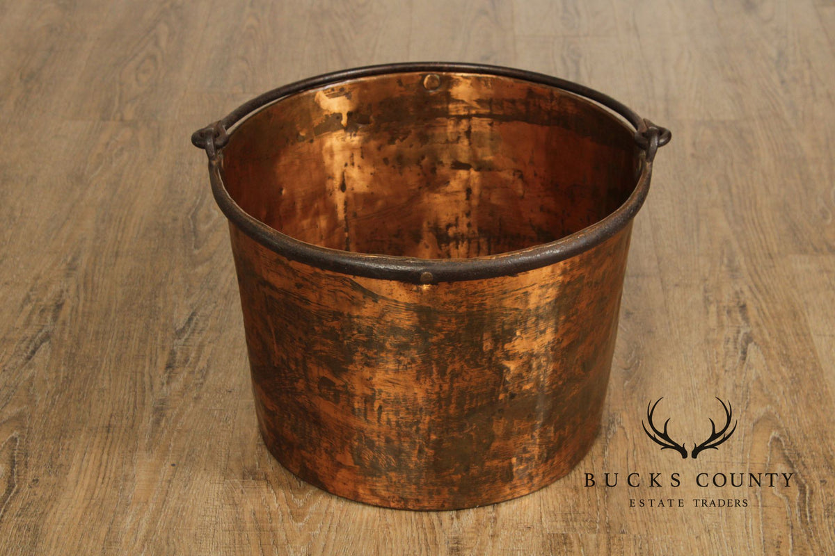Antique Primitive Dovetailed Copper Kettle
