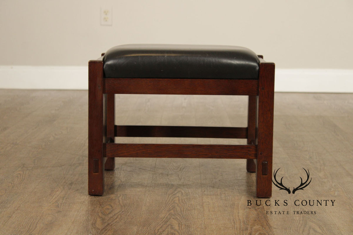 Stickley Mission Collection Oak and Leather Footstool