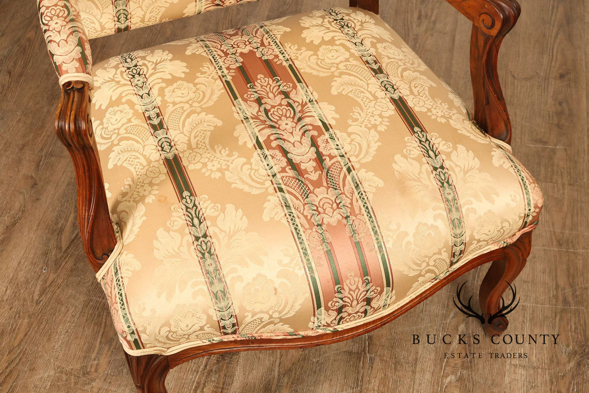 French Louis XV Style Upholstered Armchair