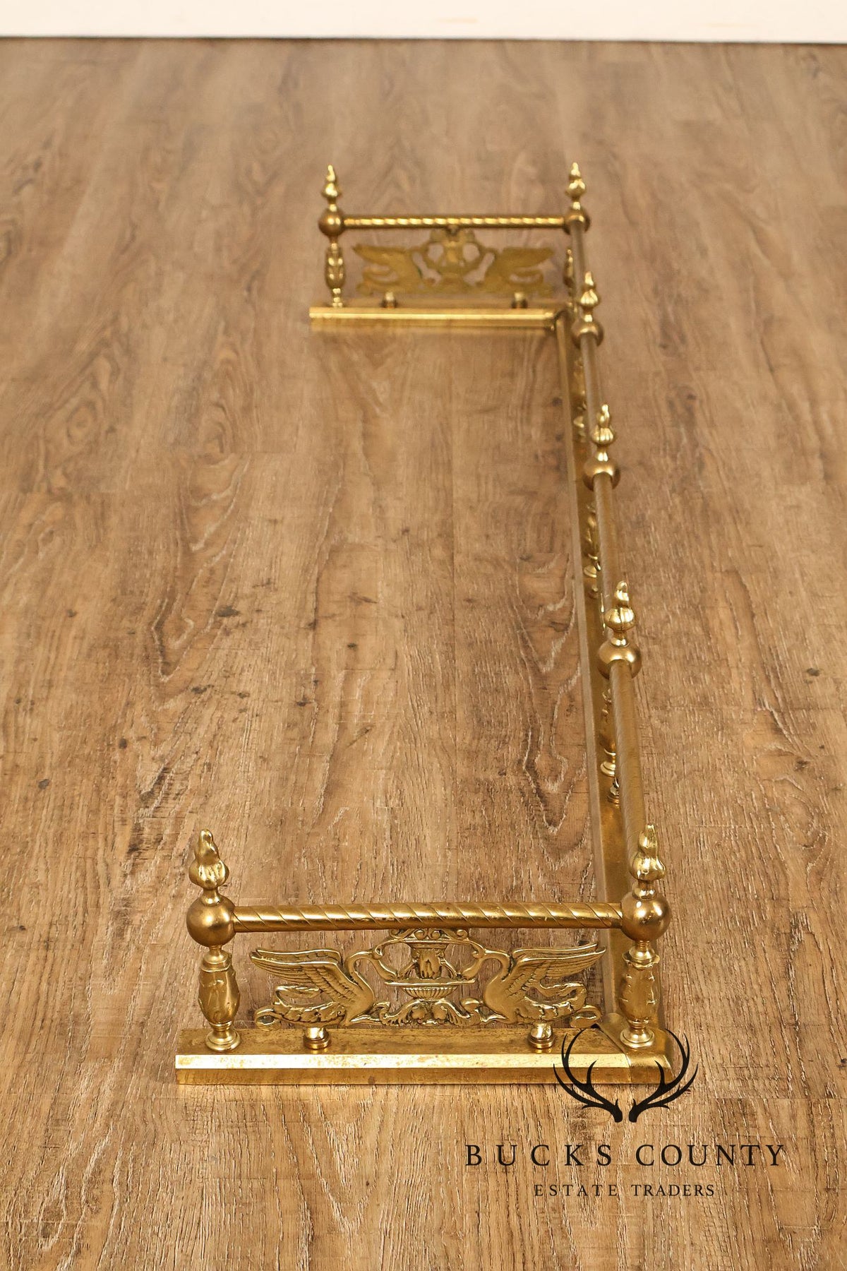 Neoclassical Style Brass Fireplace Fender